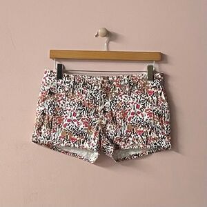 Roxy Cream Multicolored Floral Patterned Short Shorts Size 5 EUC